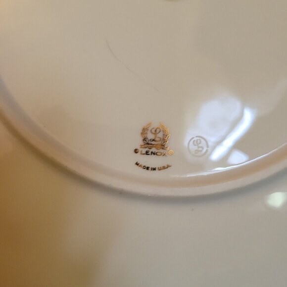 Vtg LENOX 1-Tier Fruit Server Tray Ivory Porcelain Plate Stand Centerpiece 10" - Picture 6 of 8